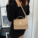 Elegant Embossed Square Crossbody Bag, Women's Fashion PU Shoulder Handbag With Adjustable Strap