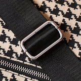 Houndstooth Charm - Durable Canvas Crossbody Waist Bag for Women - Stylish Outdoor Travel Purse with Secure Chest Fit