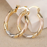 Bjlxn Vintage Twisted Creole Hoop Earrings - Unique Bohemian Style Jewelry with Intricate Pattern for Casual Wear, Wedding, Party, Birthday Gifts - Hypoallergenic, Nickel-Free, Durable, and Comfortable Accessories for Women