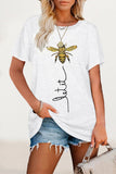 Bjlxn - Casual Animal Letter Print Patchwork O Neck T-Shirts