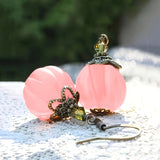 Bjlxn Pumpkin-Shaped Dangle Earrings - Retro-Inspired, Simple, and Trendy Alloy Jewelry for Holiday Season - Unique Gift Idea for Women and Girls