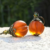 Bjlxn Pumpkin-Shaped Dangle Earrings - Retro-Inspired, Simple, and Trendy Alloy Jewelry for Holiday Season - Unique Gift Idea for Women and Girls