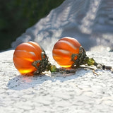 Bjlxn Pumpkin-Shaped Dangle Earrings - Retro-Inspired, Simple, and Trendy Alloy Jewelry for Holiday Season - Unique Gift Idea for Women and Girls