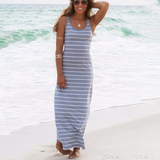 Sexy Lady Womens Hobo Stripe Summer Beach Dress Long Maxi Vest Sundress 3 Colors