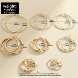 8 Pairs Elegant Hoop Earrings Set - Hypoallergenic Alloy Jewelry with Delicate Simple Style for Daily Wear, Perfect Gifts for Women and Girls