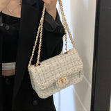 Mini Textured Crossbody Bag, Trendy Turn Lock Women's Elegant Handbag & Purse, Fashion Shoulder Bag