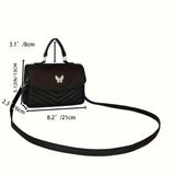 Elegant Embossed Square Crossbody Bag, Women's Fashion PU Shoulder Handbag With Adjustable Strap