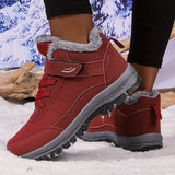 Cozy Fleece-Lined Winter Sneakers for Women - Non-Slip, Soft Sole, Warm Mid-Top Shoes with Hook-and-loop Fastener Closure