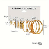 Bjlxn 18 Pairs Exquisite Golden Metal, Faux Pearl & Crystal Embellished Large Hoop Earrings Set - Timeless Classic Style, Fashion Statement Jewelry for Women, Perfect for Everyday Wear, Parties, and Special Occasions