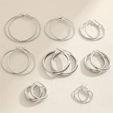 8 Pairs Elegant Hoop Earrings Set - Hypoallergenic Alloy Jewelry with Delicate Simple Style for Daily Wear, Perfect Gifts for Women and Girls