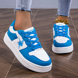 Bjlxn Stylish Women's Low Top Skate Sneakers - Breathable, Comfortable, and Trendy Lace Up Shoes for Outdoor Activities - Fashionable, Versatile, and Easy to Wear