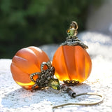 Bjlxn Pumpkin-Shaped Dangle Earrings - Retro-Inspired, Simple, and Trendy Alloy Jewelry for Holiday Season - Unique Gift Idea for Women and Girls