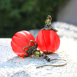 Bjlxn Pumpkin-Shaped Dangle Earrings - Retro-Inspired, Simple, and Trendy Alloy Jewelry for Holiday Season - Unique Gift Idea for Women and Girls