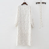 Bjlxn New Design 2024 Women Summer Long sleeve Floral print Long dress