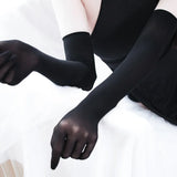 Sexy Lace Thin Transparent Hollow Breathable Long Gloves Seamless High Elasticity Solid Women Man White Black Stocking Gloves