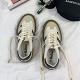 Autumn New Luxury Shoes for Woman Classic Sneakers Women Leather Retro Low Cut Lace -up Casual Women Sneakers Plus Size 44