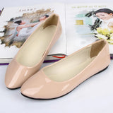 Bjlxn Candy Color Loafers Summer Ladies Flat Shoes Patent Leather Women Flats Comfortable Slip On Shoes Woman Plus Size EU42 WSH2215