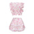High Quality Sunday Set elastic waistband Cropped top with ruffle detail and cute ruffle mini shorts skirts