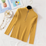 Sexy Turtleneck Sweater Women Autumn Winter Clothes Sueter Mujer Zip Christmas Sweaters Pink Fashion Pullovers Ladies