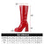 Lolita Women Boots Patent Leather Square Toe Thick Heel Ladies Knee-length High Boots White Black Red Autumn Winter Women Shoes