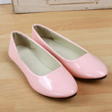 Bjlxn Candy Color Loafers Summer Ladies Flat Shoes Patent Leather Women Flats Comfortable Slip On Shoes Woman Plus Size EU42 WSH2215