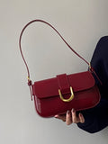 Xiuya Vintage Lacquered Leather Underarm Shoulder Bag Spring Trendyol Red Messenger Bag for Women All-match Casual Coin Purse