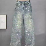 Bjlxn 2025  High Street Wide Leg Jeans High Waist Y2k Denim Pants High Quality Fashion Baggy Trousers Casual Plush Pant For Women