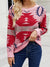 Autumn Winter Christmas Women's Sweater Casual Knitted Long Sleeve Top Pink O-neck Pullovers Fashion New In Knitwears 2023