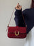 Xiuya Vintage Lacquered Leather Underarm Shoulder Bag Spring Trendyol Red Messenger Bag for Women All-match Casual Coin Purse