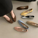 Bjlxn Bailamos Fashion Leopard print Flats Women Slides Casual Soft Female Slip On Flats Ladies Shallow Shoes Mujer