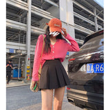 Bjlxn Y2K Mini Skirts Women Harajuku Streetwear Black Pleated Skirt Korean Fashion School Uniform Kawaii High Waist A Line Skirt