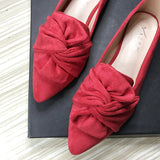 Bjlxn Flat Shoes for Women Suede Velvet Spring Summer Casual Shoes Women Flats Bow Flower Pointed Scoop Shoes Slip on Size 33 34 43