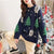Christmas Autumn All-match Tie Flowers Christmas O-neck Long Sleeve Pullovers Women Clothing Korean Printing Sweater Female