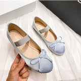Women's Mary Jane Shoes Round Toe Plus Size Women's Shoes Bow Silk Satin Ballet Flats Spring Autumn Flats Shoes Zapatos De Mujer