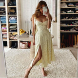 Bjlxn Summer Floral Long Dress Women 2024 Fashion Sleeveless Off Shoulder White Slim Slip Maxi Dresses Elegant Sundress Vestido Casual