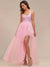 Elegant Evening Dresses Spaghetti Straps Asymmetric Sequin Tulle Floor-Length 2024 Ever Pretty of Pink Bridesmaid dresses