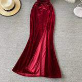 Bjlxn Sexy Deep V Neck Backless Split Dress Off Shoulder Fashion Birthday Party Evening Vestido Women Goth Slim Summer Hip Wrap Dress