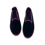 Bjlxn Velvet Black Flats Shoes Women Slip on Casual Streetwear Hand Stitch Loafers Flannel Round Toe Ladies Mary Janes Shoes Footwear