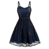 Bjlxn Punk Lace Spliced Skulls Dresses Fashion Sleeveless Sling Mini Dress For Women Gothic Sexy Dress Streetwear New Vestido De Festa