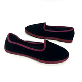 Bjlxn Velvet Black Flats Shoes Women Slip on Casual Streetwear Hand Stitch Loafers Flannel Round Toe Ladies Mary Janes Shoes Footwear