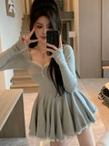 Bjlxn Women Fashion Mini Y2K Dress Autumn Spring New Vestidos Female Elegant Chic Slim Sexy Clothes