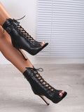 2023 New Sexy Women Black High Heels Party Women's shoes For Latin Dancing Outdoor Stilettos Booties Plus Size