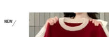 Bjlxn 2024 New Christmas Bow Pullover Sweater for Women Thickened Design for Autumn and Winter Niche and Lazy Style High-end Feeling