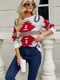 Autumn Winter Christmas Women's Sweater Casual Knitted Long Sleeve Top Pink O-neck Pullovers Fashion New In Knitwears 2023