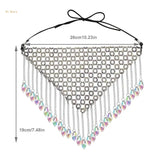 Rhinestones Mesh Mask Crystal Face Chain Masks for Belly Dancing Shows Masquerade Masks Costume Accessory