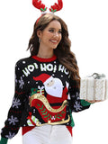 2024 Women Ugly Christmas Sweater Pullover For Women Ladies Jacquard Funny Holiday Christmas Classy Christmas Sweater Jumper