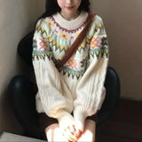 Bjlxn Youth Woman Christmas Sweaters Korean Style Harajuku Vintage Jerseys Cute Classic Loose Knit Pullovers Winter Autumn