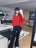 Bjlxn Korean style Long Sleeve Sweater Autumn Winter New Hooede Womens Clothing Pullover Tops Warm Fashion Women Knitwears