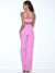 Newest Women Summer Style Sexy V Neck Hollow Out Pink Bodycon Bandage Jumpsuit 2023 Celebrity Designer High Street Rompers