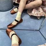 Bow-bottom Ballet Shoes Women's Dance Shoes New French Mary Jane Shoes In Autumn